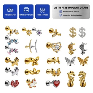 14G Cubic Zirconia Dermal Anchor Tops and <strong>Titanium</strong> Dainty Crystal Microdermals Body Piercings <strong>Studs</strong> Punk Personalized Jewelry - Product Image 6