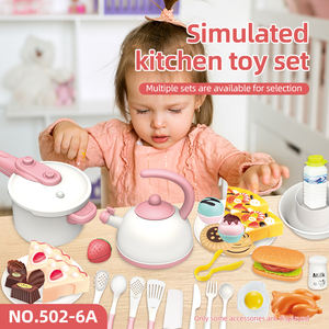 Jouets de cuisine en plastique de style européen personnalisés, jeux de simulation, ensembles de vaisselle, jouets éducatifs pour bébés, jouets alimentaires pour jeux de rôle - Product Image 2