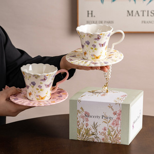 High Value Ceramic Lily <b>Coffee</b> Cup Saucer European Afternoon Tea Mug Elegant Birthday <b>Gift</b> <b>Sets</b> - Product Image 2
