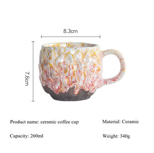 Tazza da Caffè in Ceramica <span class=keywords><strong>di</strong></span> Lusso Stile <span class=keywords><strong>Giapponese</strong></span> Retrò, Interno Colorato, Grande Tazza da Tè in Ceramica con Rilievo - Product Image 2