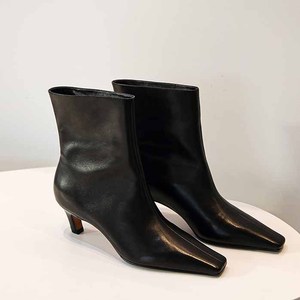 <span class=keywords><strong>Bottines</strong></span> en cuir noir pour femmes, bout carré, talon kitten, <span class=keywords><strong>bottines</strong></span> tendance pour tous les jours et le bureau, vente en gros - Product Image 6