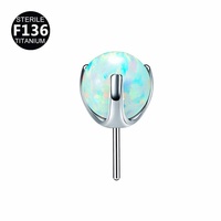 Piercings Getta de Tungsteno sin Rosca con Formas Geométricas, Opal, para Labio y Hueso, Accesorios de Joyería 3-5mm