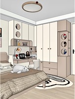 Armoire de chambre d'enfant, placard personnalisé pour enfants avec bureau et rangement, meubles en bois massif pour chambre de fille ou de garçon
