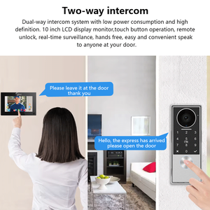 2-dây Wifi tuya <span class=keywords><strong>Video</strong></span> <span class=keywords><strong>intercom</strong></span> với 10 inch cảm ứng đầy đủ màn hình hồng ngoại tầm nhìn ban đêm không thấm nước 1080P chuông cửa cho căn hộ - Product Image 5