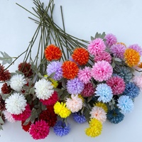 PT-CH028 et 031 – Fleurs artificielles en soie Kiku, petites fausses pompons décoratifs floraux pour intérieur, chrysanthèmes et pissenlits, vente en gros