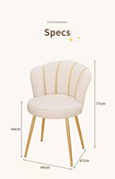 Chaise de Maquillage Pivotante en Acier Inoxydable, Design Luxe Léger, Écologique, Durable, Confort Moderne pour Chambre à Coucher et Salon de Manucure