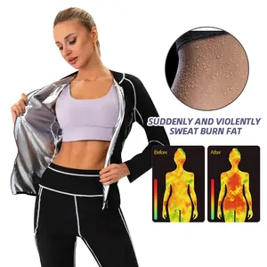 Custom Long Sleeve Fitness Sweat Workout Shirt Neoprene Top Training Clothes Running Sports Jacket Women Fitness Sauna Suit