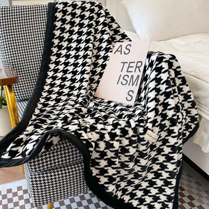 Coral Fleece Blanket Rectangle Thickened Geometric Pattern Winter Use Towel Blanket 1.1-2 Jin Reactive Printing Cotton 99% - Product Image 1