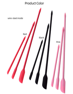 Makeup Cosmetic Dual Heads Silicone Spatula Mixing Sampling DIY Sculpture Thin <b>Jar</b> Juice Bottle Scraper Long Face Cream - Product Image 3