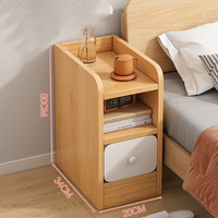 Table de chevet OEM, petite, simple, rangement en MDF, hauteur raisonnable, étagère latérale, armoire de location, armoire de rangement ultra étroite pour les espaces restreints