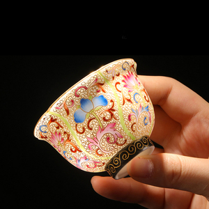 Juego de té <span class=keywords><strong>Zhong</strong></span> Jia Yao Jingdezhen Kung <span class=keywords><strong>Fu</strong></span>, diseño moderno, taza de degustación de té de cerámica, taza maestra Personal de esmalte Cloisonne, tamaño pequeño - Product Image 3