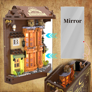 Kit de blocs de construction 3D en plastique pour maison de poupée, étagère éclairée pour la décoration de la maison, 1386 pièces - Product Image 3