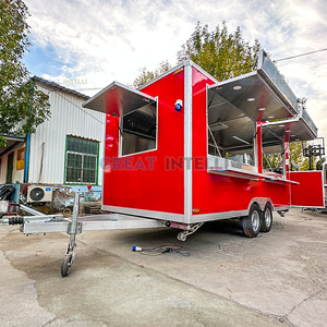 Camion de restauration mobile extérieur personnalisé pour pizzeria, four à bois, avec barbecue à gaz, équipement pour camion de burgers, remorque alimentaire - Product Image 4