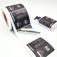 Étiquettes en rouleau personnalisées avec impression dorée à effet gaufré, impression numérique, brillantes, adhésives, imperméables, 500 pièces, vente en gros d'usine