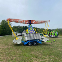 Manège à balançoires volantes mobile pour enfants, 16 places, parc d'attractions, fête foraine, remorque, portable, à vendre
