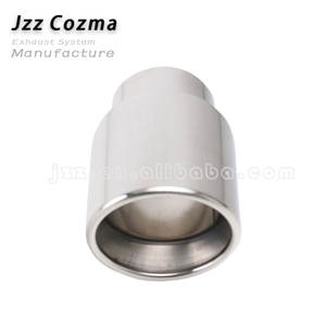 Embout d'échappement universel à <span class=keywords><strong>double</strong></span> <span class=keywords><strong>paroi</strong></span> en acier inoxydable argenté, diamètre 3 à 4 pouces, à découpe inclinée et roulée - Product Image 3