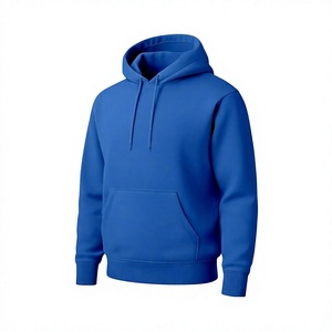 Sudadera con Capucha Azul para Hombre, Corte Regular, Forro Polar de Poliéster, Color Sólido Informal, Diseño con Bolsillos, Impermeable, de Secado Rápido y Transpirable - Product Image 2