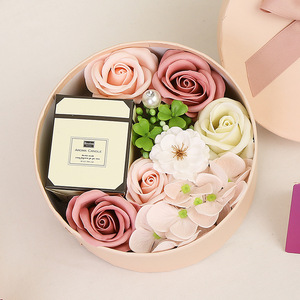 Geburtstags geschenk Runde Aroma therapie Kerze Seife Blume Geschenk box Freundin Mutter Valentinstag Luxus Geschenkset - Product Image 5
