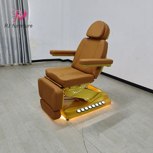 Cama de Masaje Facial Eléctrica Curva de Metal con 3 Motores, Dorada, de Lujo y Moderna, para Extensiones de Pestañas - Product Image 5