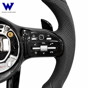 สำหรับพวงมาลัยหนังแท้ <span class=keywords><strong>Mercedes</strong></span> Benz W204 W205 W212 W213 W447 W166 E300 <span class=keywords><strong>C250</strong></span> C63S C450 E53ใส่ได้พอดี GLA45 - Product Image 4