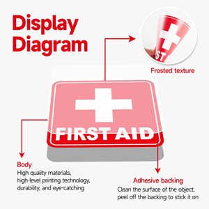 Autocollant de signalisation de premiers secours, conforme aux normes OSHA et ANSI, étiquette de sécurité en vinyle imperméable, signalisation médicale <span class=keywords><strong>d</strong></span>'urgence - Product Image 4