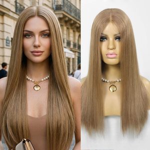 Luxury 9x5 Silk Top Lace Front <strong>Wigs</strong> European Hair <strong>Sandy</strong> Blonde Highlights Jewish <strong>Wig</strong> Long Straight Pre Plucked Human Hair <strong>Wig</strong> - Product Image 1