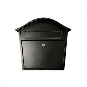 Galvanized <b>Post</b> Mailbox Wall Mounted Outdoor Black Color Decorative Garden Letter <b>Box</b> for Mail and Letters - Product Image 3