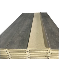 Marche d'escalier en panneau de particules moderne de 12 mm avec revêtement HPL, finition grain de bois écologique, bord carré, imperméable et ignifuge YUSEN