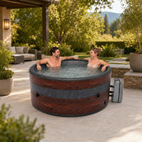 Spa gonflable carré surélevé 165x70cm pour 4 personnes, design personnalisé, avec fonction massage et technologie Drop Stitch, pour extérieur
