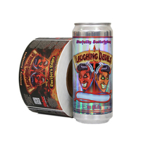 Autocollant de canette de bière artisanale personnalisé durable et résistant à l'humidité en CMJN pour boisson d'étiquette de bière de brassage de gingembre