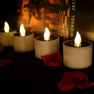 Petites bougies LED solaires à mèche en forme de balle, étanches, rechargeables, en plastique, pour festivals, mariages, maison - Product Image 1