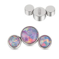 G23 titanio roscado internamente 16G Asscher corte circón cartílago oreja Stud pendiente Top Labret labio cuerpo Piercing joyería
