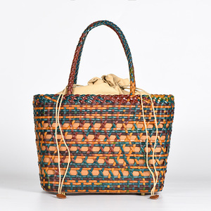 Sac à main pour femme en cuir véritable tressé ajouré style panier, nouveauté, vente chaude - Product Image 4