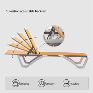 Haute qualité Durable <span class=keywords><strong>pas</strong></span> <span class=keywords><strong>cher</strong></span> <span class=keywords><strong>pliant</strong></span> en aluminium plastique résine extérieur jardin Patio piscine plage pont inclinable chaise longue chaise - Product Image 6