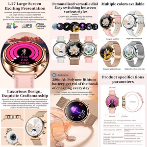 Recién llegado de lujo de moda de 1,27 pulgadas a prueba de agua IP68 Rejol Smartwatch T86 mujer BT Calling Fitness Tracker reloj inteligente - Product Image 6