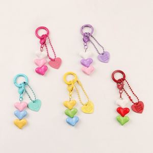 New Cute Metal Chain <b>Key</b> <b>Rings</b> Lanyard Mobile Phone Decoration Pendants Backpack Charm Accessories Heart Keychain - Product Image 1