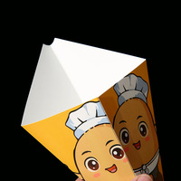 Cône en papier personnalisé jetable pour frites triangulaires et gaufres aux œufs à emporter