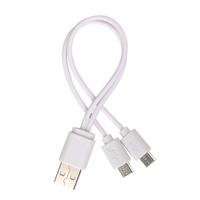Câble de charge pour Android/Type-C double embout 2-en-1 Micro USB et Type-C avec matériau PVC pour téléphones mobiles