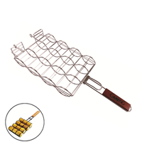 CookBest Logo personnalisable ensemble d'outils en acier inoxydable pour barbecue à charbon de bois saucisses gril comprend un sac de bâtons de nettoyage Long pour