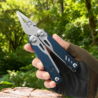 Pince multifonction 18-en-1 bleue en acier inoxydable 420, couteau pliant EDC avec brise-vitre pour hommes, travail de terrain en extérieur, bricolage, cadeau
