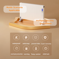 Chauffage mural carré moderne 1600W à économie d'énergie avec panneau en aluminium et télécommande Wi-Fi pour écoles et maisons