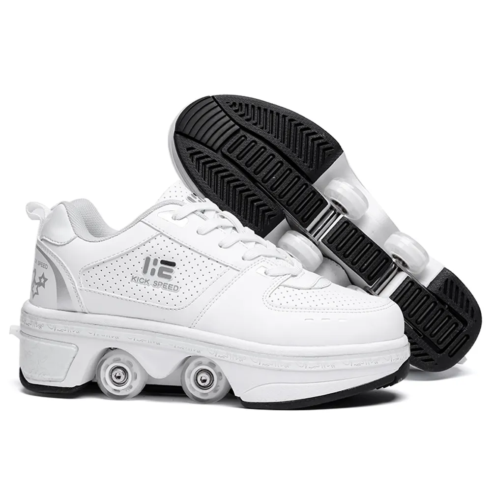 4 ruedas deporte patines zapatos 4 cuatro ruedas de zapatos para niños patada zapatos deportivos zapatos de 4 ruedas