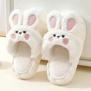 Chaussons antidérapants pour femmes tendance pour l'hiver, en coton, chaussons kawaii en forme de lapin, nouveaux chaussons à semelle épaisse - Product Image 5