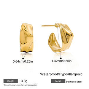 Pendientes de Aro Gruesos de Oro Hipoalergénicos de Acero Inoxidable 316L con Baño de Oro de 14k y 18k para Mujer - Product Image 6