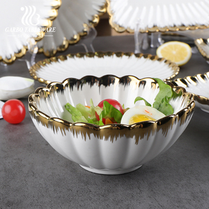 Vàng Rim Fine Trắng Sứ Dinner <span class=keywords><strong>Set</strong></span> Gốm Bộ Đồ Ăn Thiết Lập Với Hình Trái Tim Quà Tặng Nhà Sứ Tấm Ăn Tối Và <span class=keywords><strong>Bowls</strong></span> <span class=keywords><strong>Set</strong></span> - Product Image 5