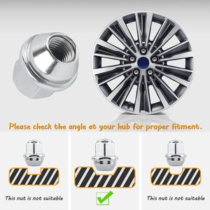 OEM 5114407 M12 * 1.5 roda baja berlapis krom Set Lug Nuts aksesoris mobil tugas berat kompatibel untuk Ford Replace Lug Nut - Product Image 5