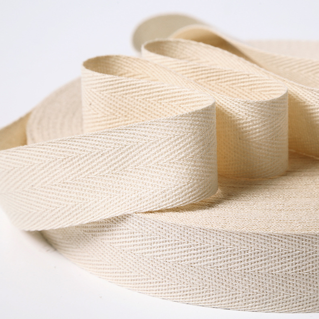 Wholesale White Cotton Edge Twill Herringbone