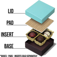 Boîte cadeau en papier noir personnalisée pour chocolat, carrée, pour truffes, bonbons, contenant fantaisie pour sucreries, matériaux recyclés pour l'emballage alimentaire