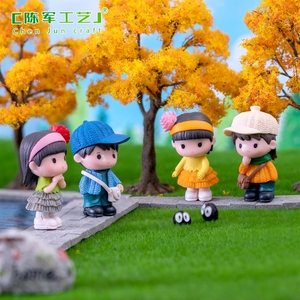 Figuras de pareja para micropaisajes urbanos, figuras masculinas y femeninas, accesorios decorativos, pequeños adornos para <span class=keywords><strong>el</strong></span> coche o escritorio. - Product Image 2