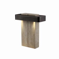 Lampe de table LED nordique moderne, base en marbre de luxe et accents métalliques, E26, utilisation en intérieur, garantie de 3 ans, tension universelle